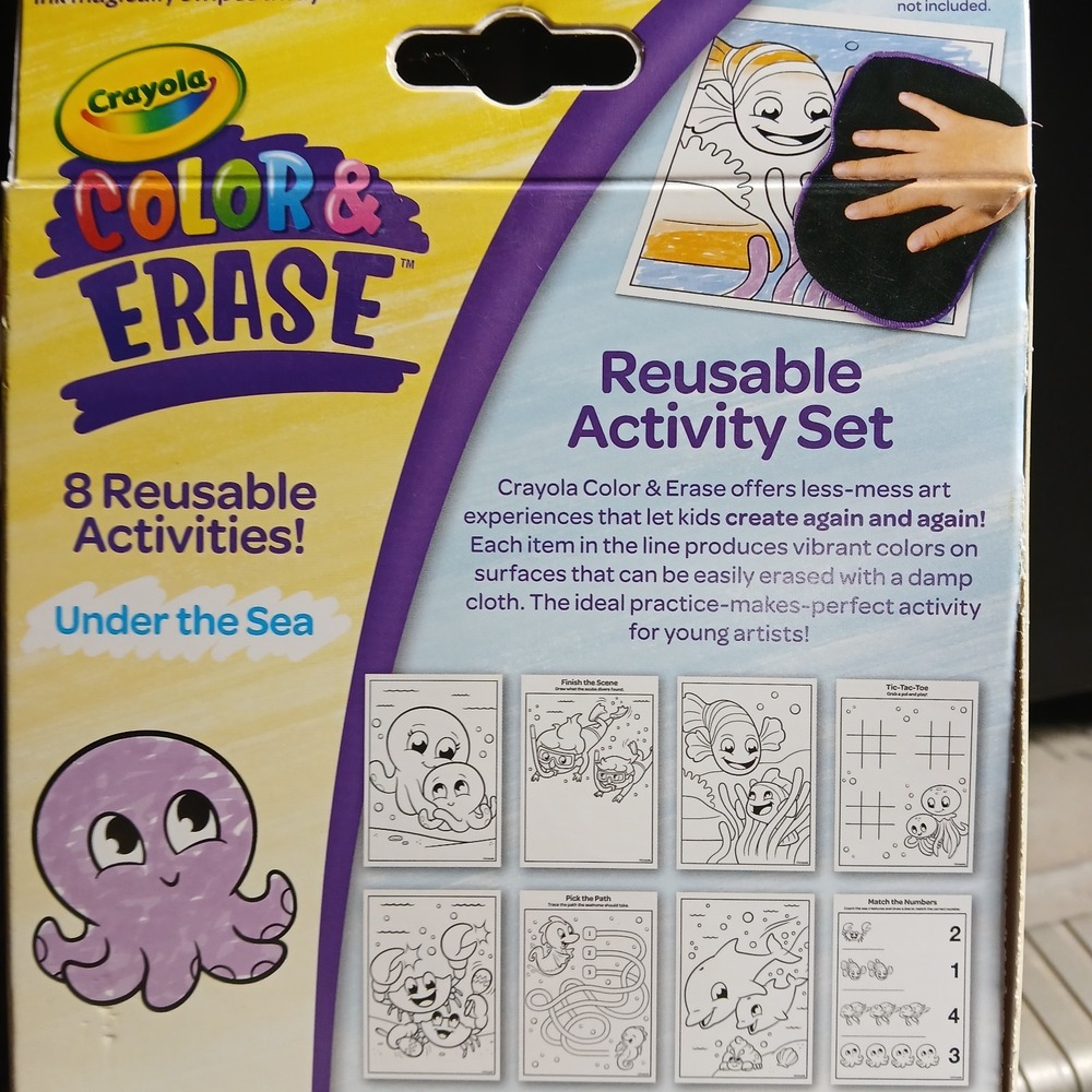New Crayola Color & Erase Dinosaurs/Under The Sea Reusable Activity Set Markers - Picture 8 of 13